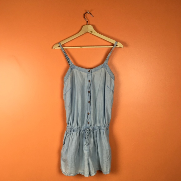 Selena Gomez | Denim Button Down Romper L - Picture 2 of 6
